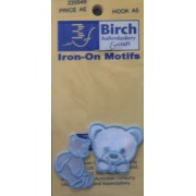 Motif - Iron On - Blue Teddy